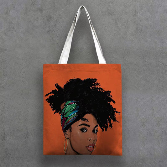 Eco-Friendly Afrocentric Reusable  Shopping Bag with Headwrap